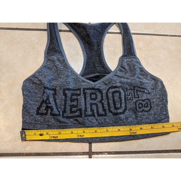 Aeropostale AERO Women's Sport Bra Gray Size L ~ 24/26in (NO PADS) - Picture 2 of 5